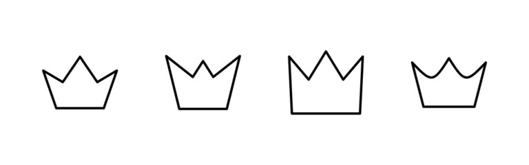 Crown icons set. crown sign and symbol
