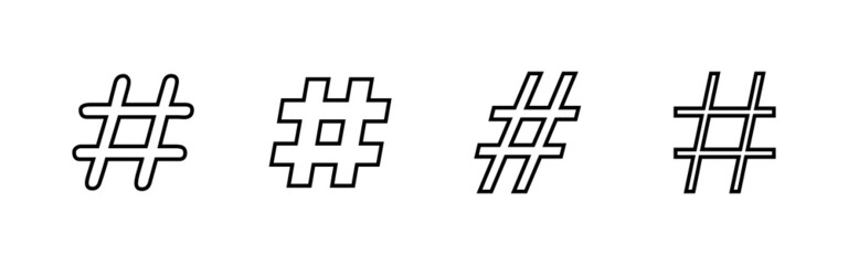 Hashtag icons set. hashtag sign and symbol