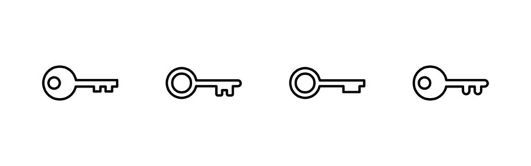 Key icons set. Key sign and symbol.