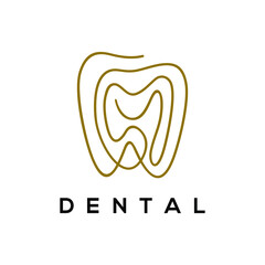 Dental Clinic Logo Tooth abstract design vector template Linear style, Design element for logo, poster, card, banner, emblem, t shirt. Vector illustration