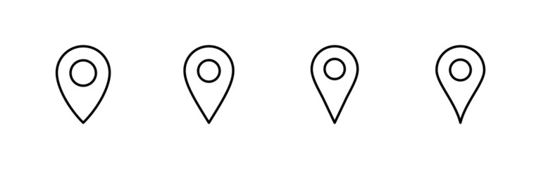 Pin icons set. Location sign and symbol. destination icon. map pin