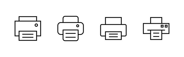 Print icons set. printer sign and symbol