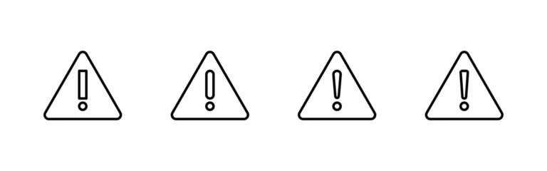 Exclamation danger icons set. attention sign and symbol. Hazard warning attention sign