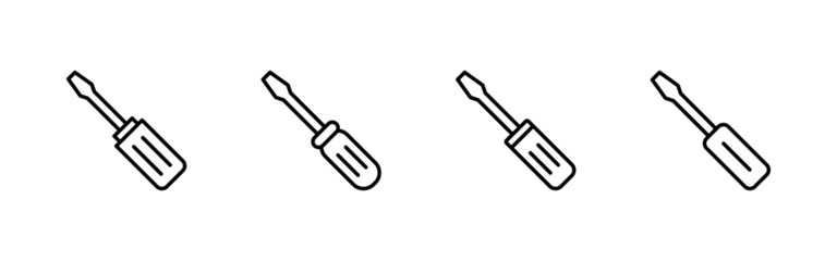 Screwdriver icons set.tools sign and symbol