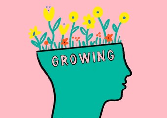 Individual growth fertile mental health person head