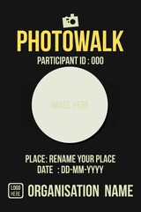 Photowalk Identity card design. Identity card design for Photowalk members. ID Card for participant in Photowalk program.  Classic Identity information card. 