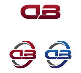 Modern 3 Letters Initial logo Vector Swoosh Red Blue CLB