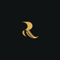 Obraz na płótnie Canvas r logo vector, leaf logo