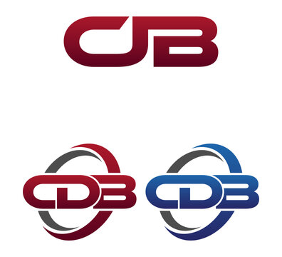 Modern 3 Letters Initial logo Vector Swoosh Red Blue CJB