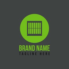 Jail, and  window conceptual vector logo design.  Window corporate or brand logo vector illustration. Shaped iconic logo design.