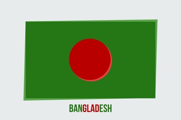 Bangladesh National Flag vector illustration.  National flag for poster, banner, holiday celebration, and webpage background. Green and red concept flag