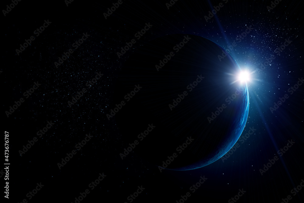 Poster image of planet in outer space.