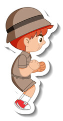 Little boy scout cartoon character sticker