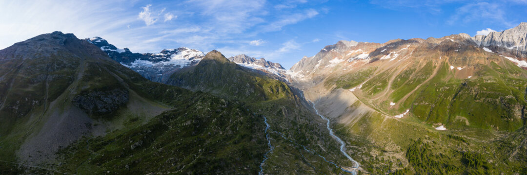 Drone view of Fafleralp L&ouml;tschental