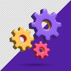 3d render gear icon vector