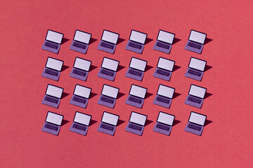 Technology pattern, computers, internet, remote work equipment