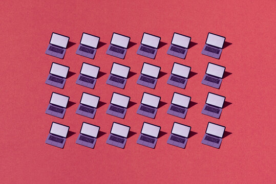 Technology pattern, computers, internet, remote work equipment