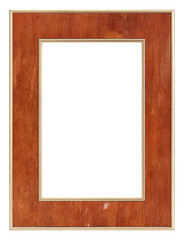 Obraz premium Wooden frame for paintings, mirrors or photo isolated on white background. Design element with clipping path