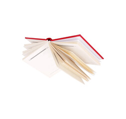 Flying red book isolated on a white background. Design element with clipping path