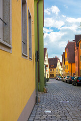 Germany, Rothenburg, fairy tale town, street, old clock tower