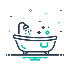 Naklejka premium Mix icon for tub