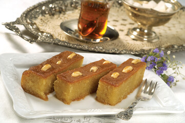 Turkish Dessert Sambali or Damascus Dessert (Sam Tatlisi)
