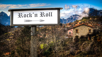 Obraz premium Street Sign to Rockn Roll