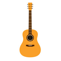 Obraz premium box acoustic guitar flat vector illustration Minimal classical Music instrument Design clipart