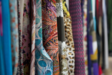colorful fabric fashion textile material texture industry