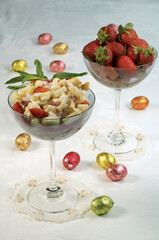 banana dessert with strawberry