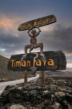 Timanfaya Wooden Sign