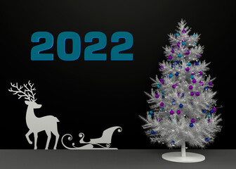 Christmas tree on black background