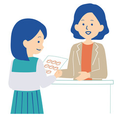 Obraz premium テストを受け取る学生のイラスト
