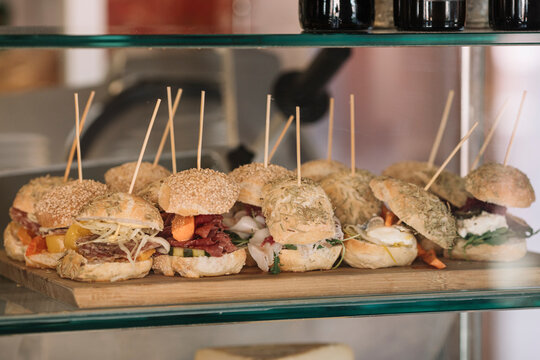 Still Life Of Italian Finger Food On Counter