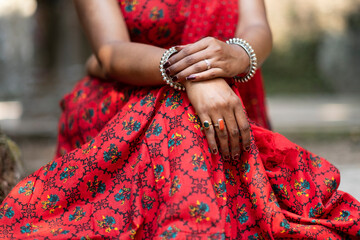Close view of Indian ethnic dress popularly known as ChOLI
