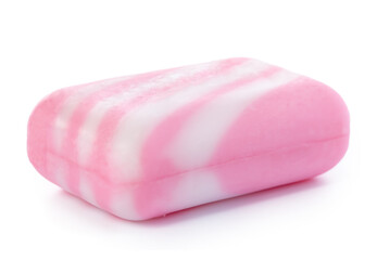 Soap bar isolated over white background, close up