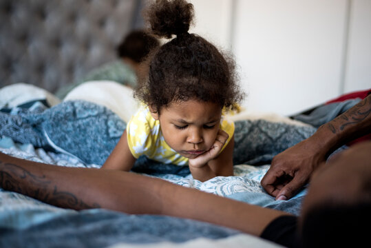 Toddler making angry face