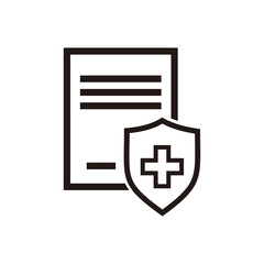 Obraz premium medical insurance line icon, simple healthy paper concept flat design 