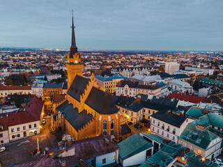 Obraz premium Tarnow Cathedral Church in Poland at Sunrise