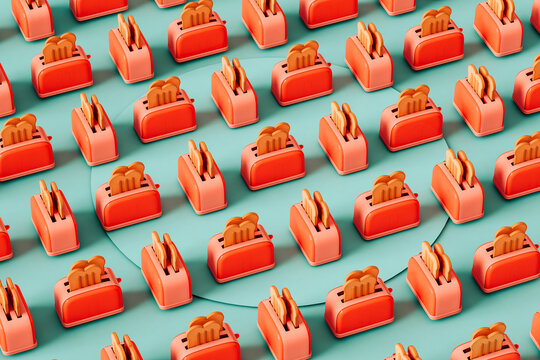 bread toaster Kitchenware electric equipment 3D render