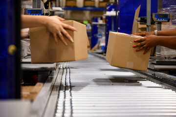  Warehouse with boxes being shipped  