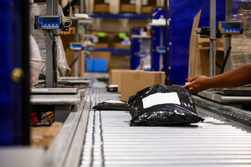 E-Commerce Warehouse with boxes being shipped 