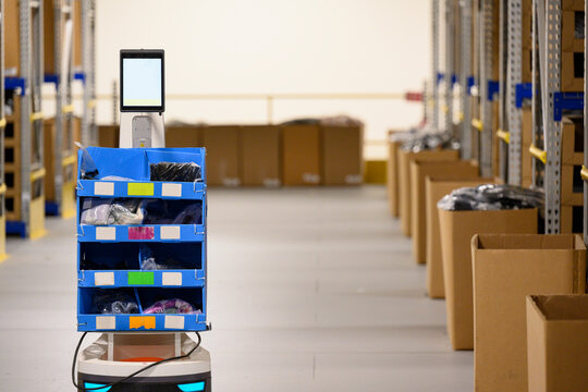 Ipad on  Robot at E-Commerce Warehouse 