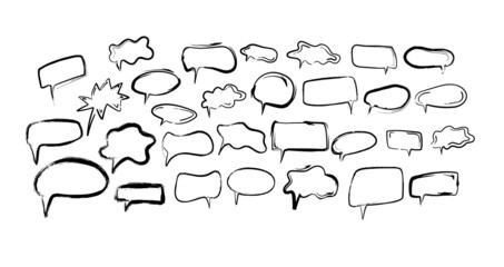 doodle speech bubbles, chat balloons variety forms