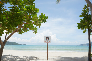 View of nice tropical beach with some palms