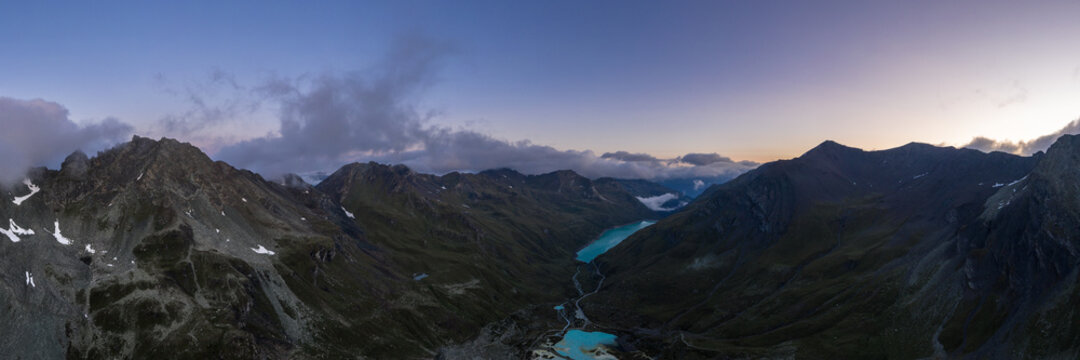 Aerial view of Lac de Moiry