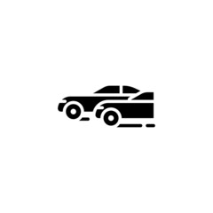 Obraz na płótnie Canvas car racing icon designed in black solid style and glyph style in sports icons category