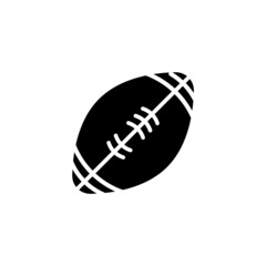 rugby ball icon designed in black solid style and glyph style in sports icons category