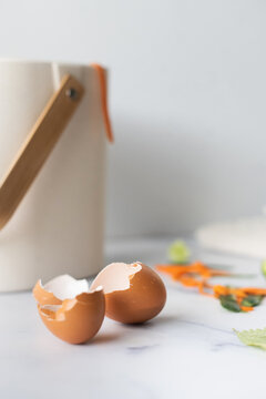 Egg shells on counter