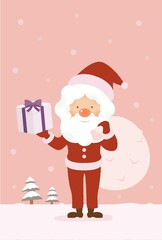 雪原に立っているサンタクロース